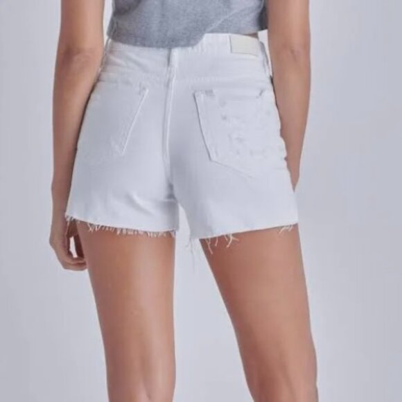 JONATHAN SIMKHAI WHITE DISTRESSED SHORTS 25 - Picture 2 of 6